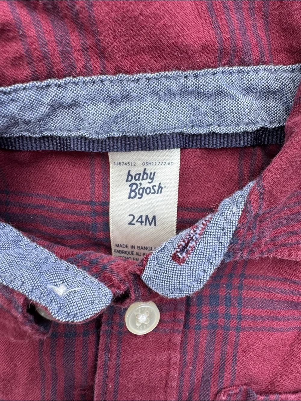 Carter’s Flannel Bodysuits Oshkosh B’Gosh Plaid 24M